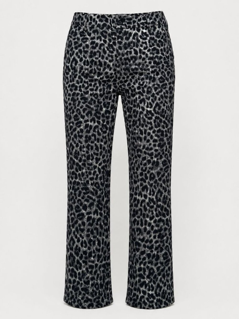 Cabi Size 4 Black Gray Leopard Print Slim Fit Stretch Trendy Y2K Animal Print